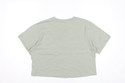 Womens UK Size L Uniqlo Green Cropped T-Shirt