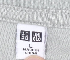 Womens UK Size L Uniqlo Green Cropped T-Shirt