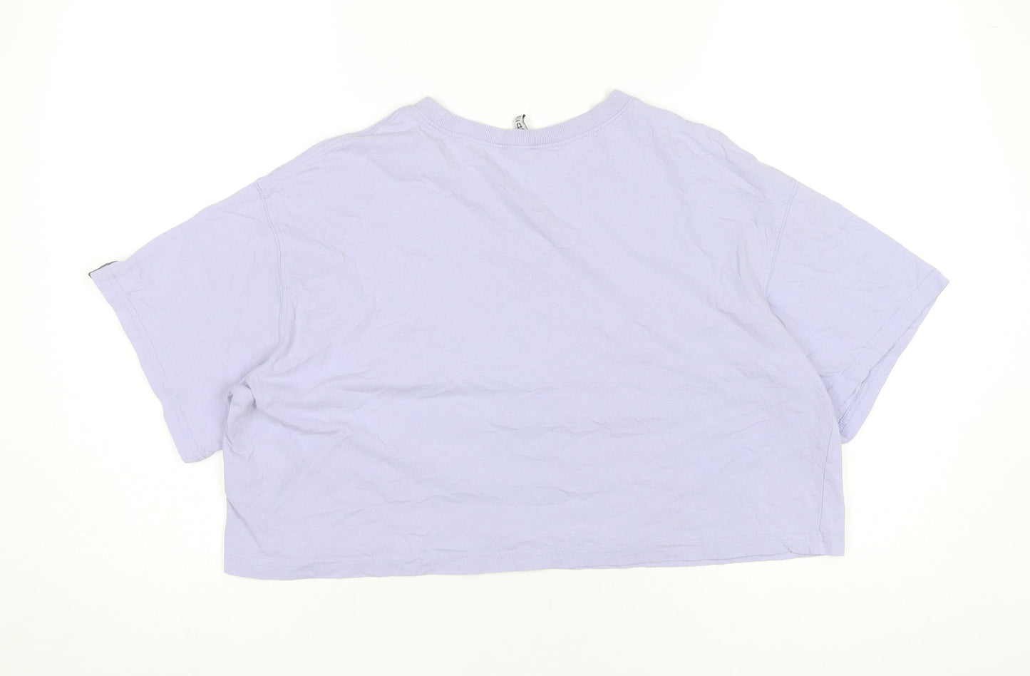 Womens UK Size 12 H&M Purple Cropped T-Shirt
