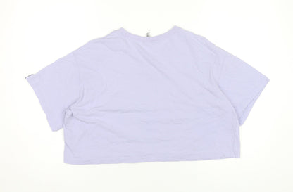 Womens UK Size 12 H&M Purple Cropped T-Shirt