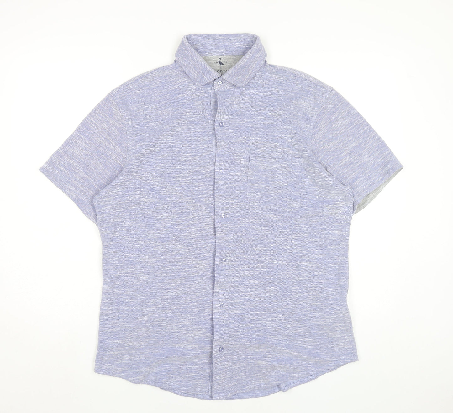 Tailorbyrd Men’s Blue Short Sleeve Button-Up Shirt Size L Casual