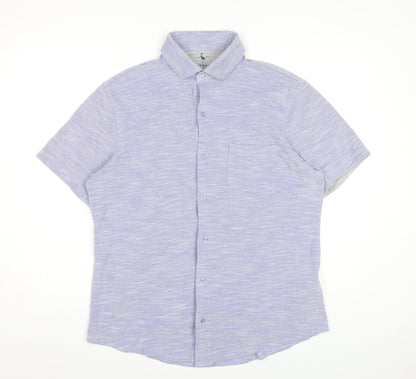 Tailorbyrd Men’s Blue Short Sleeve Button-Up Shirt Size L Casual