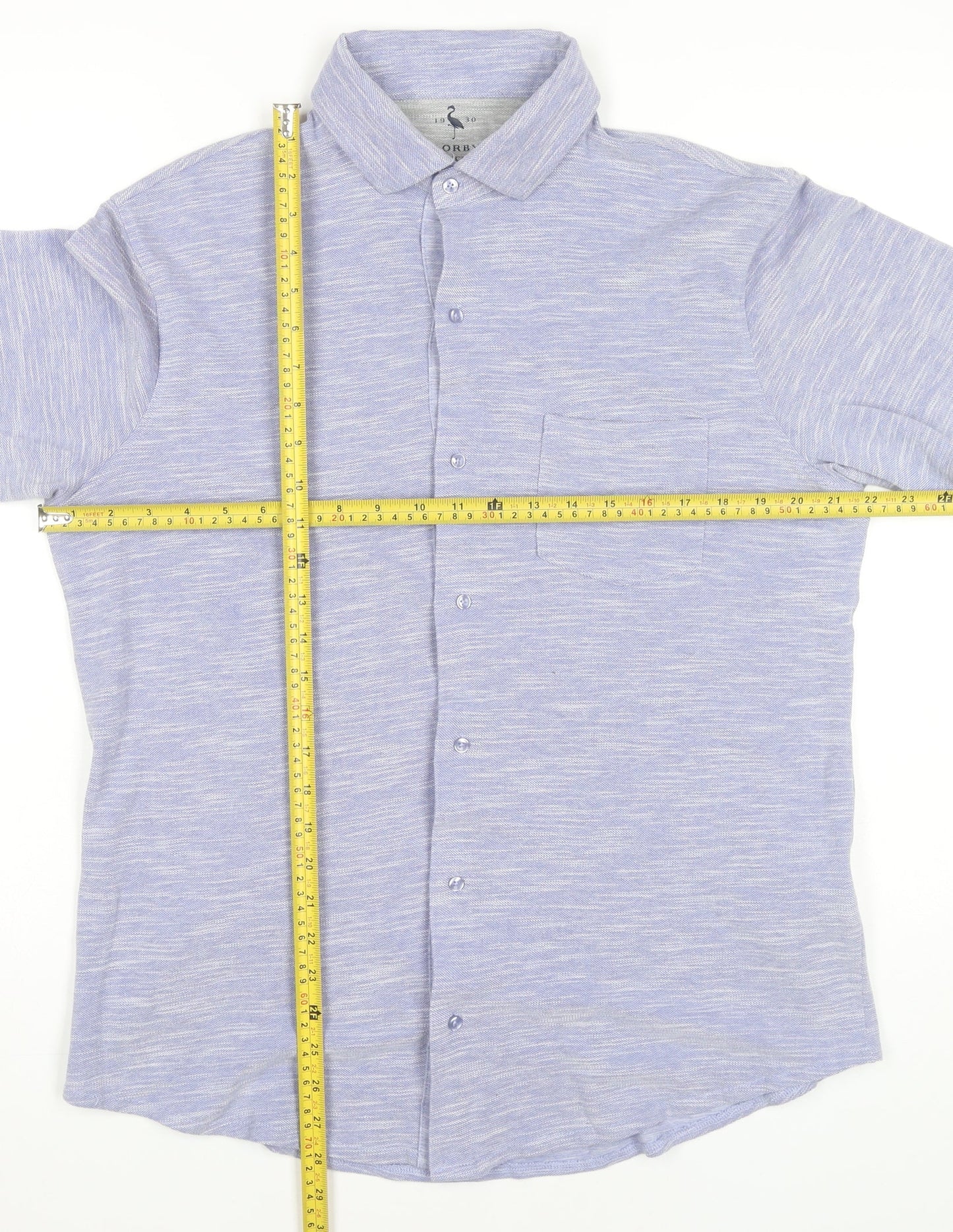 Tailorbyrd Men’s Blue Short Sleeve Button-Up Shirt Size L Casual