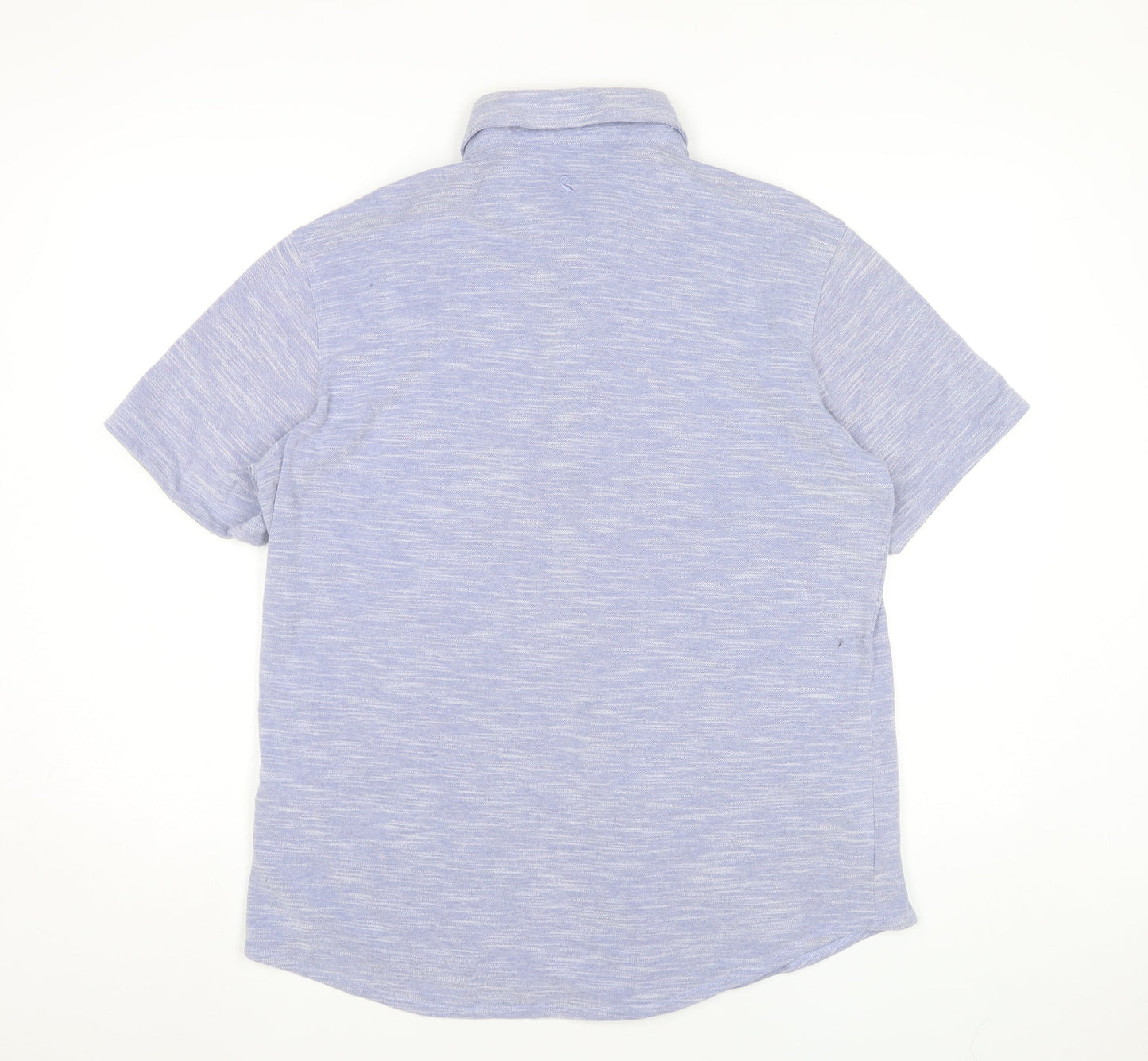 Tailorbyrd Men’s Blue Short Sleeve Button-Up Shirt Size L Casual