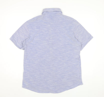 Tailorbyrd Men’s Blue Short Sleeve Button-Up Shirt Size L Casual