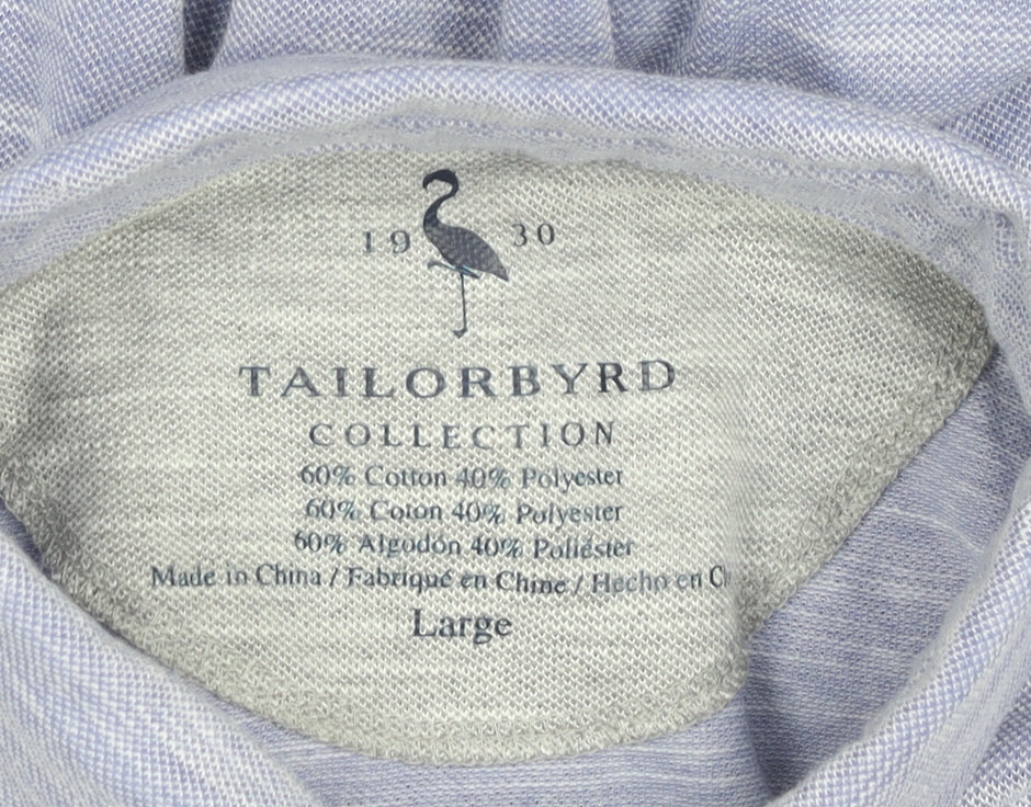 Tailorbyrd Men’s Blue Short Sleeve Button-Up Shirt Size L Casual