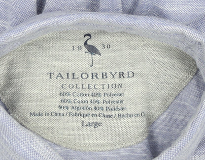 Tailorbyrd Men’s Blue Short Sleeve Button-Up Shirt Size L Casual