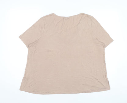 Womens UK Size 16 Topshop Beige Basic T-Shirt