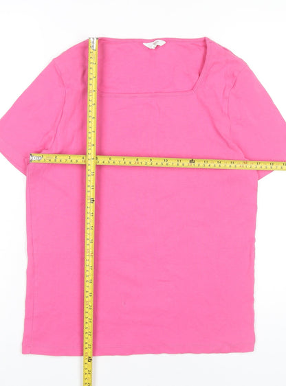 Cotton Traders Women’s Pink Square Neck T-Shirt UK 16