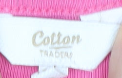 Cotton Traders Women’s Pink Square Neck T-Shirt UK 16