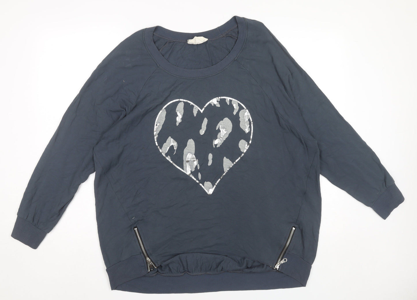 A Postcard From Brighton Women’s Blue Heart Jersey Top Size S