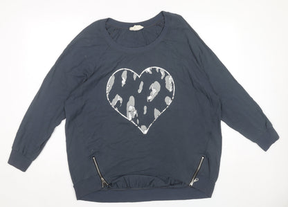 A Postcard From Brighton Women’s Blue Heart Jersey Top Size S