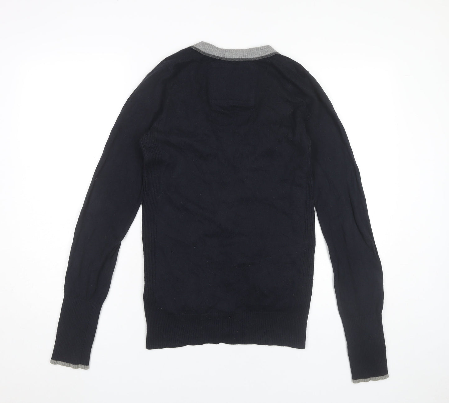 Abercrombie & Fitch Men's Black M Cardigan Jumper V-Neck Cotton Blend