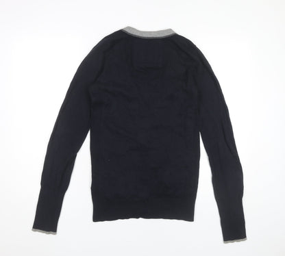 Abercrombie & Fitch Men's Black M Cardigan Jumper V-Neck Cotton Blend