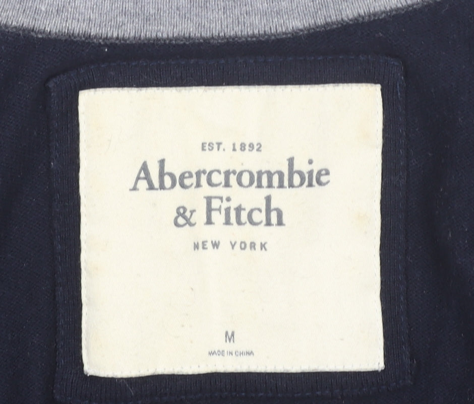 Abercrombie & Fitch Men's Black M Cardigan Jumper V-Neck Cotton Blend