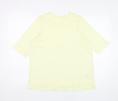 Womens UK Size 16 Marks and Spencer Yellow Basic T-Shirt