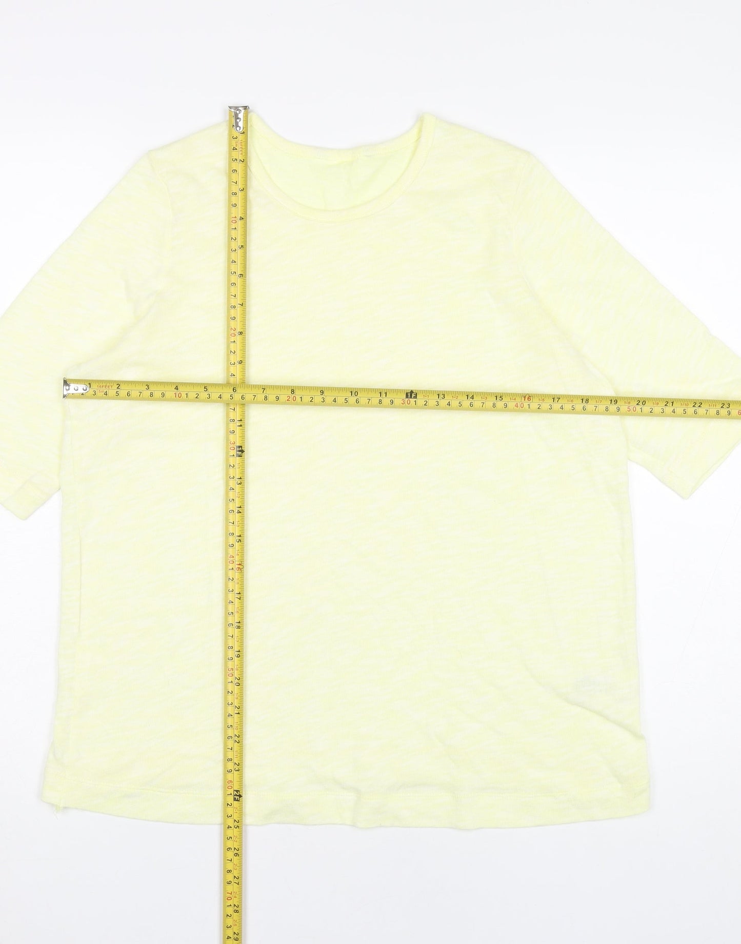 Womens UK Size 16 Marks and Spencer Yellow Basic T-Shirt