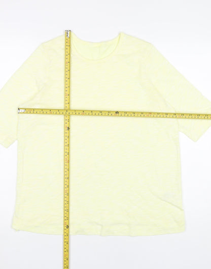 Womens UK Size 16 Marks and Spencer Yellow Basic T-Shirt