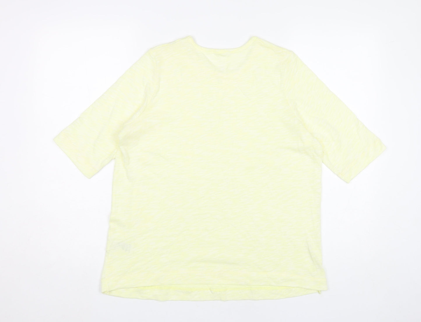Womens UK Size 16 Marks and Spencer Yellow Basic T-Shirt