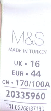 Womens UK Size 16 Marks and Spencer Yellow Basic T-Shirt