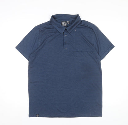 Tog Twenty Four Men’s Blue Striped Polo Shirt Size M Regular Fit