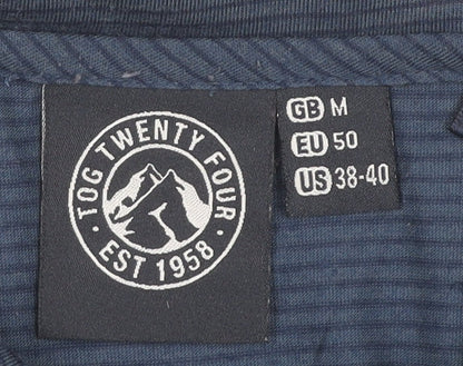 Tog Twenty Four Men’s Blue Striped Polo Shirt Size M Regular Fit