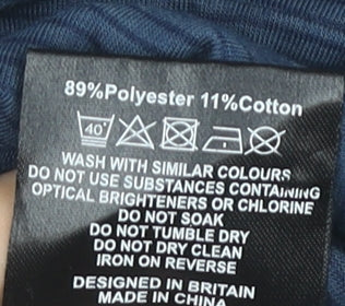 Tog Twenty Four Men’s Blue Striped Polo Shirt Size M Regular Fit