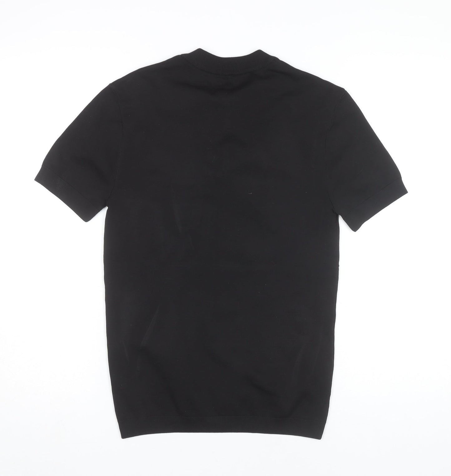 River Island Men’s Black Short Sleeve Zip T-Shirt Size S