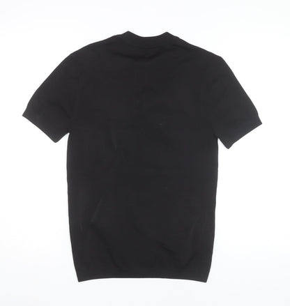River Island Men’s Black Short Sleeve Zip T-Shirt Size S