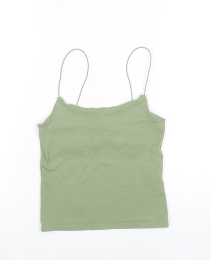 Womens UK Size 14 Zara Green Camisole Tank
