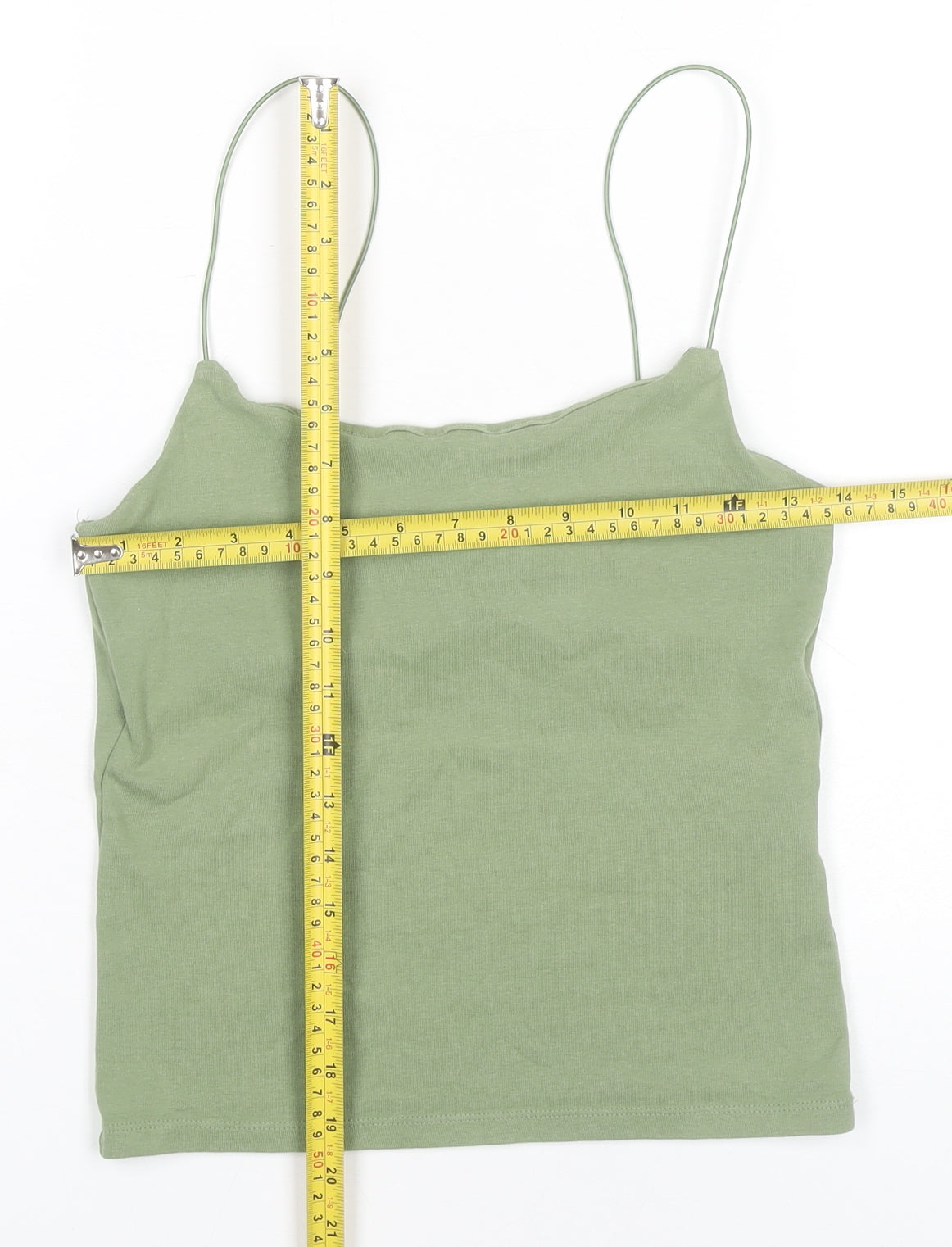 Womens UK Size 14 Zara Green Camisole Tank