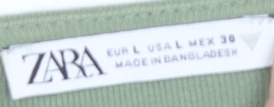 Womens UK Size 14 Zara Green Camisole Tank