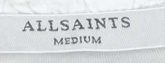 AllSaints Womens Grey Cotton Tank Top Size M Crew Neck Sleeveless