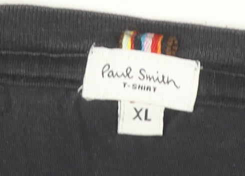 Paul Smith Men's Black XL Graphic Retro Train T-Shirt