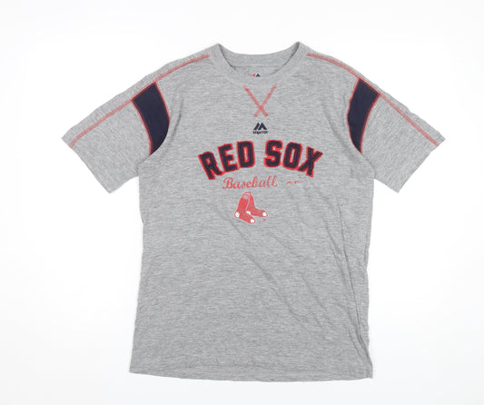 Majestic Men’s Grey Red Sox Baseball Graphic T-Shirt L