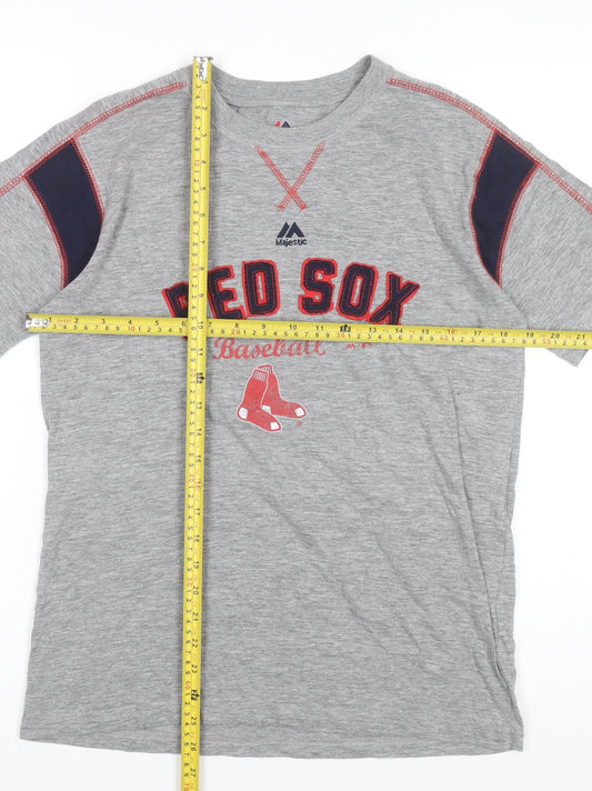 Majestic Men’s Grey Red Sox Baseball Graphic T-Shirt L