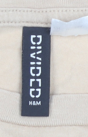 Womens UK Size 8 H&M Beige Cropped T-Shirt