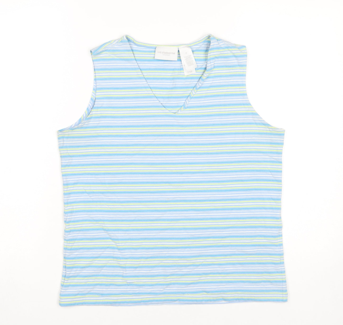 Liz Claiborne Womens Multicoloured Striped V-Neck Tank Top M