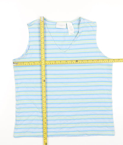 Liz Claiborne Womens Multicoloured Striped V-Neck Tank Top M