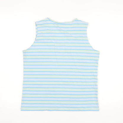 Liz Claiborne Womens Multicoloured Striped V-Neck Tank Top M