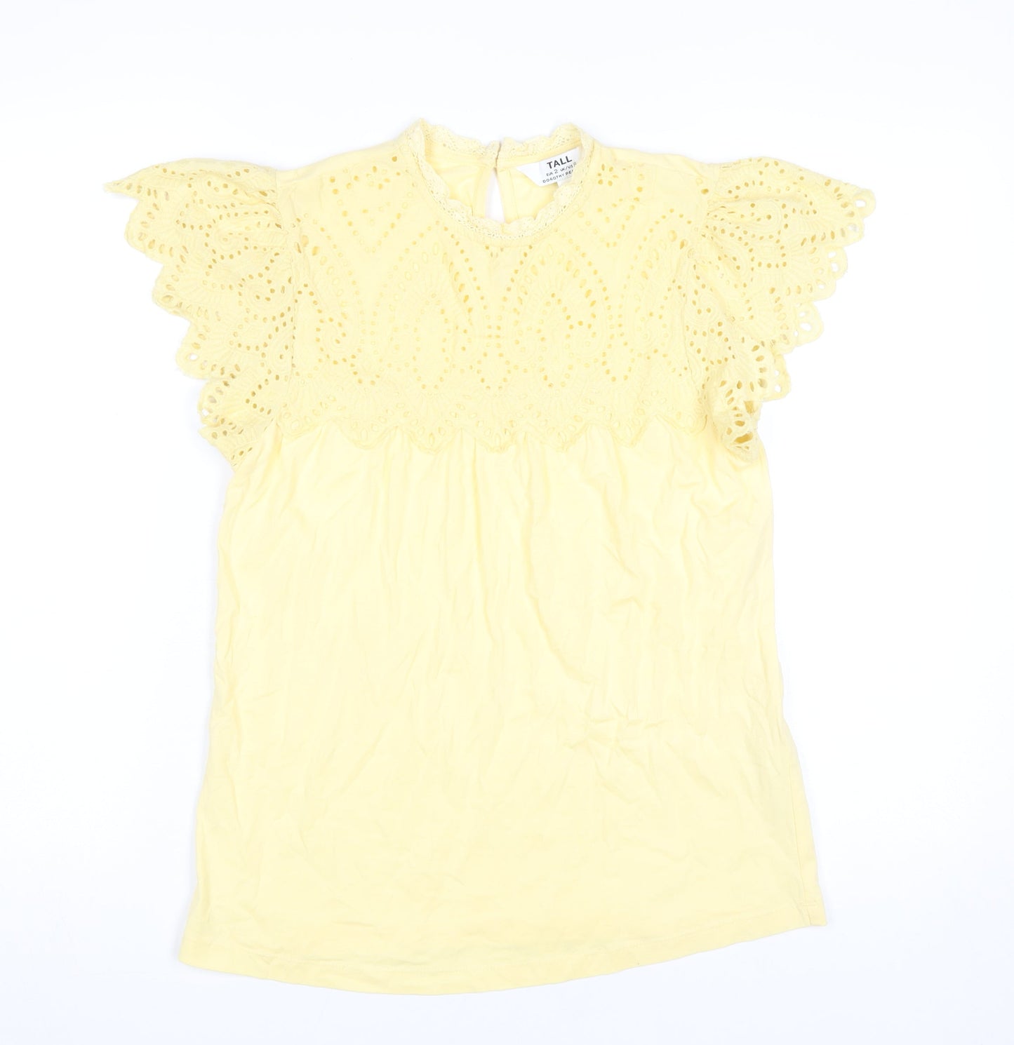 Womens UK Size S Dorothy Perkins Yellow Tunic Blouse