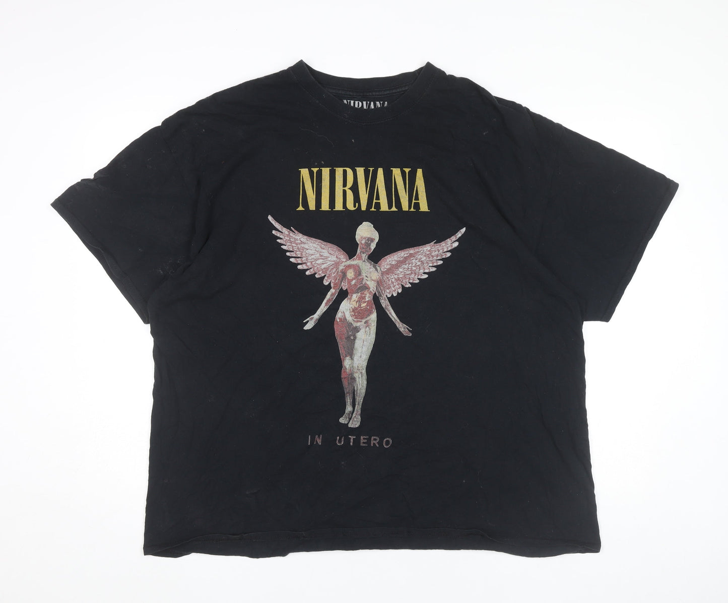 Nirvana Men's Black L Band Graphic T-Shirt Rock Music 90s
