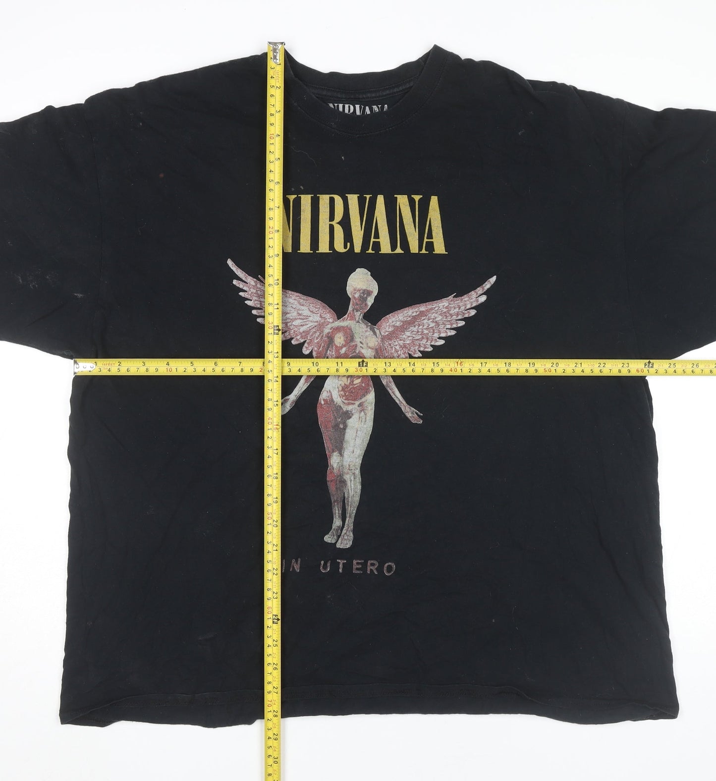 Nirvana Men's Black L Band Graphic T-Shirt Rock Music 90s