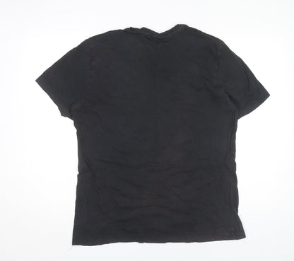 Reebok Men's Black Short Sleeve Crew Neck Cotton Sports T-Shirt L