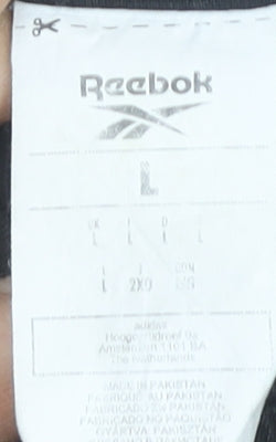 Reebok Men's Black Short Sleeve Crew Neck Cotton Sports T-Shirt L