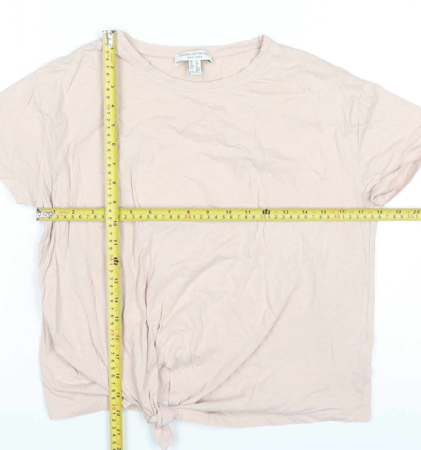 Womens UK Size 8 New Look Beige Basic T-Shirt