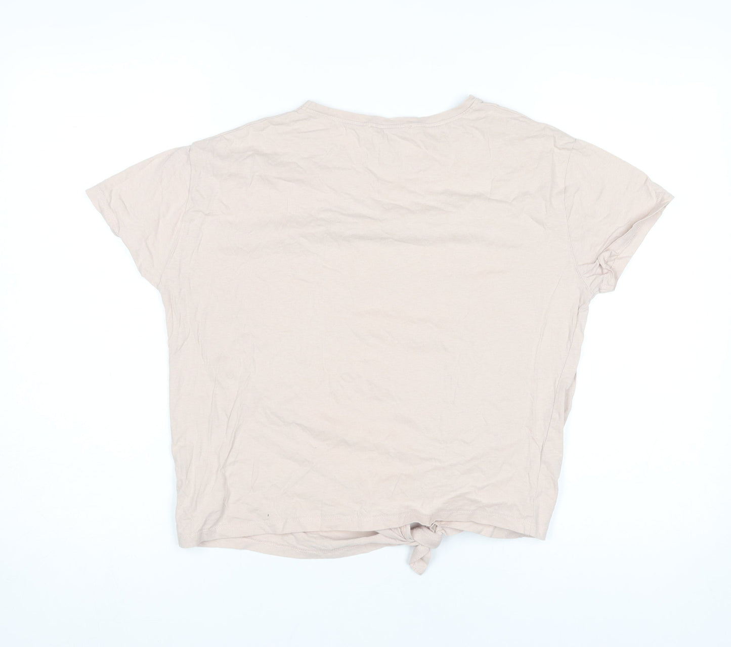 Womens UK Size 8 New Look Beige Basic T-Shirt