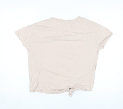Womens UK Size 8 New Look Beige Basic T-Shirt