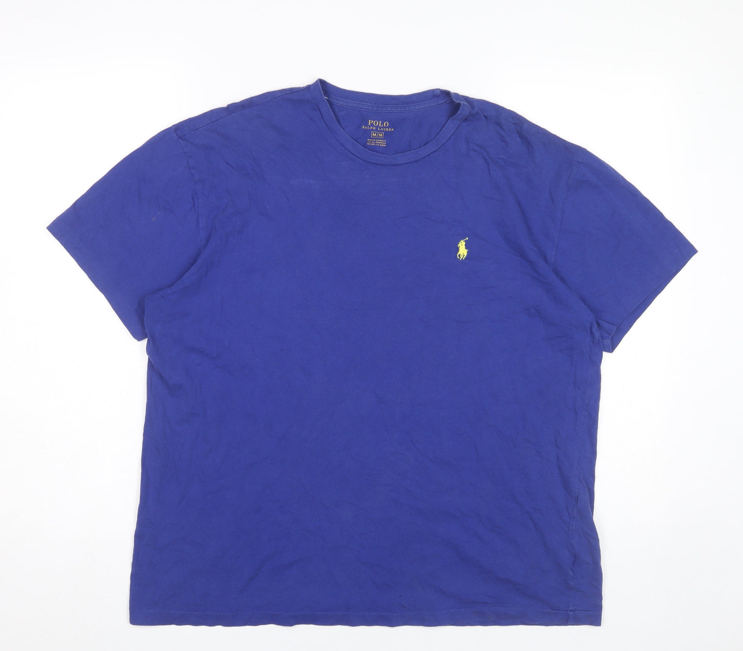 Ralph Lauren Men’s Blue Cotton Crew Neck Embroidered Logo T-Shirt M