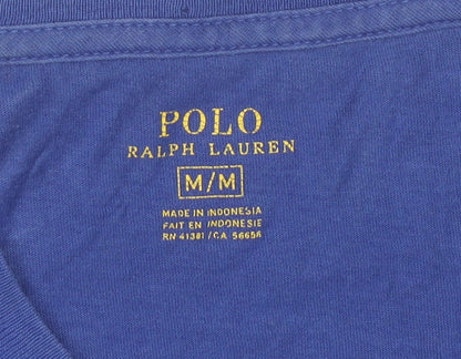 Ralph Lauren Men’s Blue Cotton Crew Neck Embroidered Logo T-Shirt M